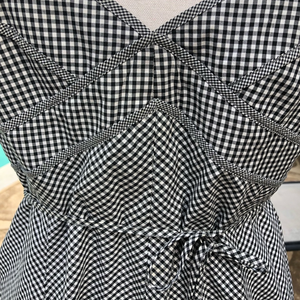 Talbots black and white checked summer dress